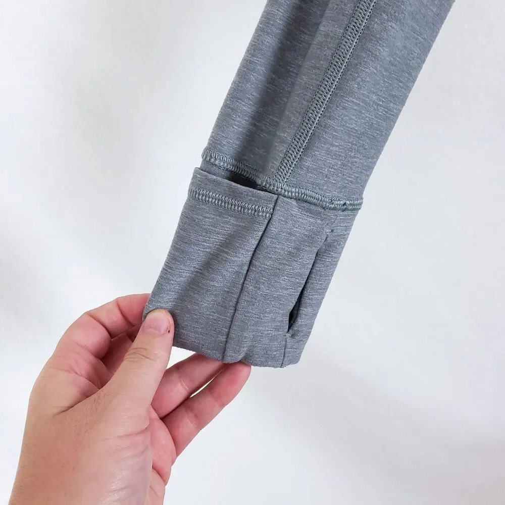 Lululemon Running Jacket Thumbholes Womens 6 Gray Asymmetric Moisture Wick